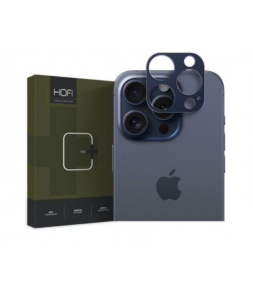 Protectie Camera Din Otel Hofi Alucam Pro Compatibila Cu iPhone 15 Pro / 15 Pro Max, Albastru